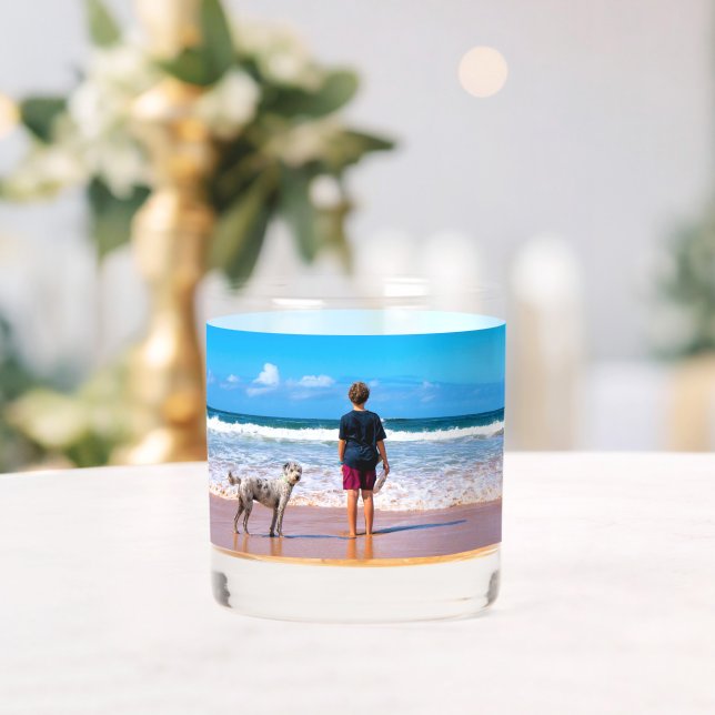 Custom Your Pet Photo Personalised Whiskey Glass (Insitu (Wedding))