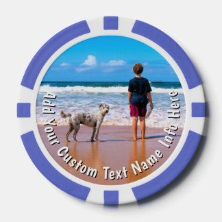 Custom Your Pet Photo Poker Chips Personalize Text