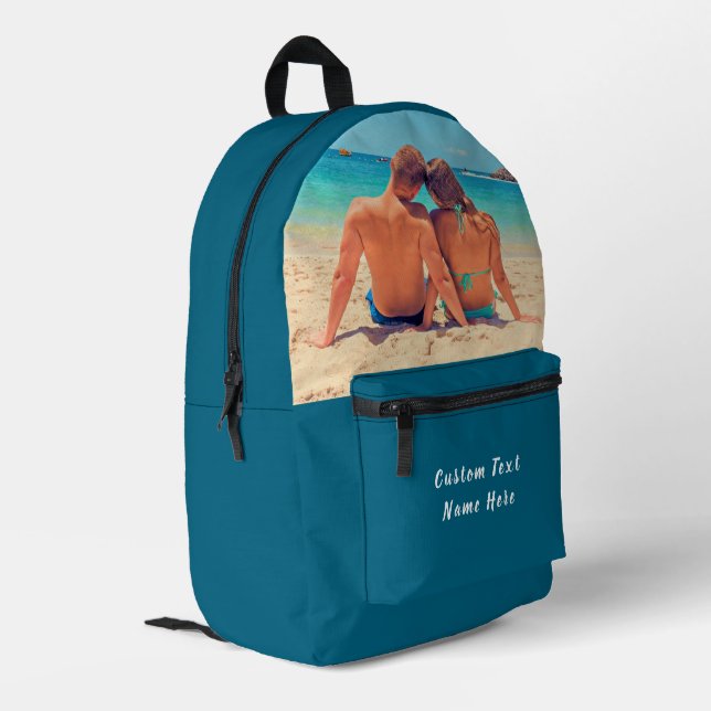 Custom Your Photo and Text Backpack Gift (Back Corner Left)