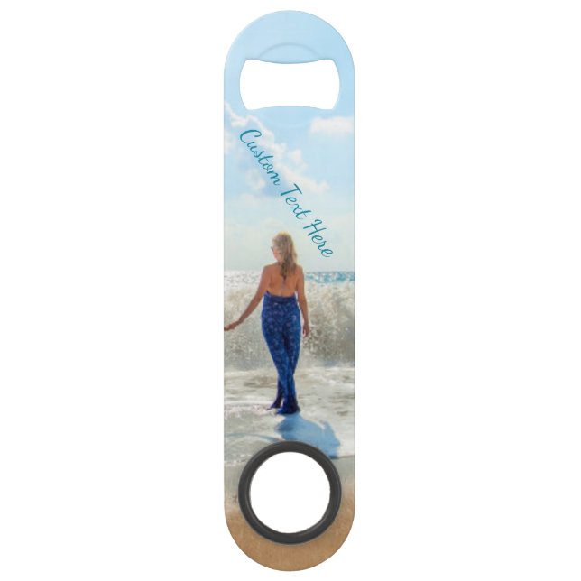 Custom Your Photo and Text Bottle Opener Bar Key (Back)