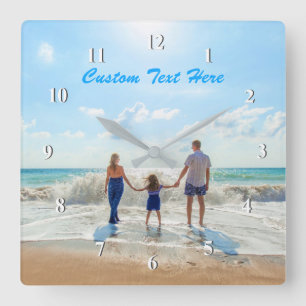 Custom Your Photo and Text Clock Personalised Gift