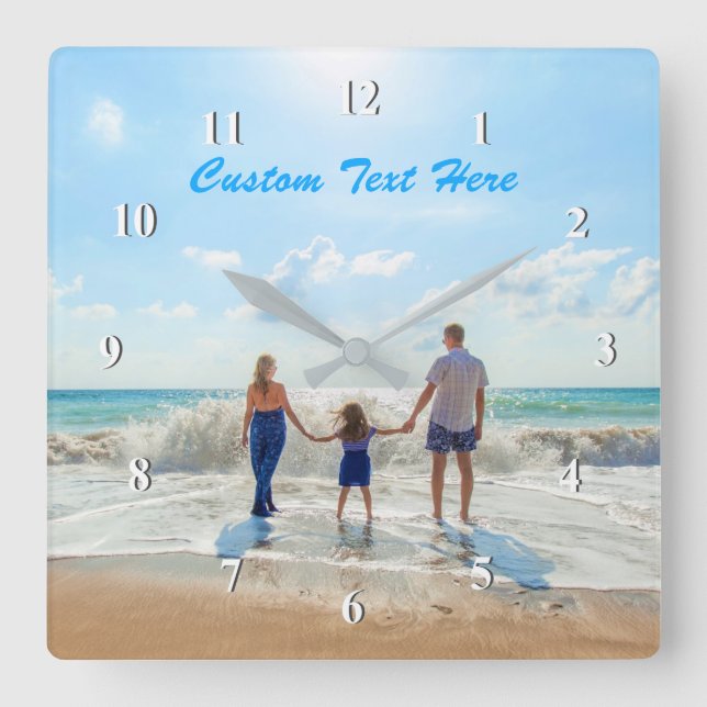 Custom Your Photo and Text Clock Personalised Gift (Front)