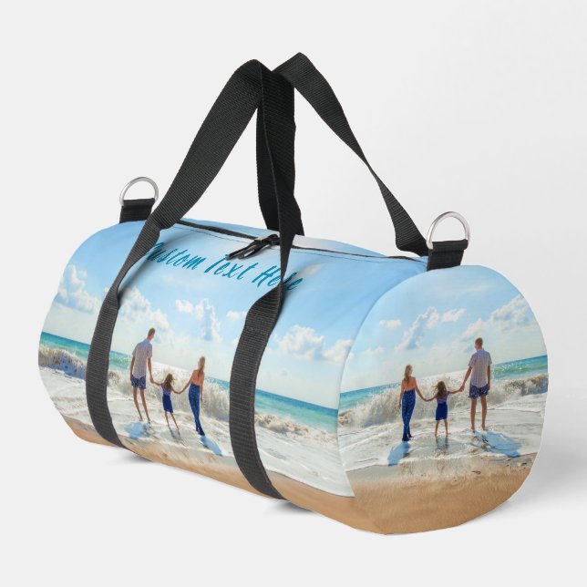 Custom Your Photo and Text Duffle Bag (Left Corner)