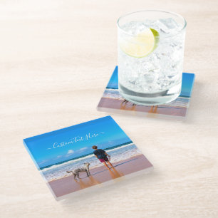 Custom Your Photo and Text Glass Coaster