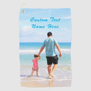 Custom Your Photo and Text Golf Towel Dad Gift