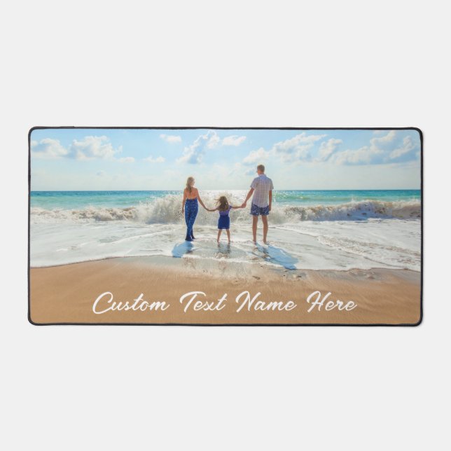Custom Your Photo and Text Name Desk Mat (Front)
