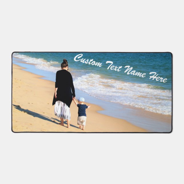 Custom Your Photo and Text Personalised Desk Mat (Front)