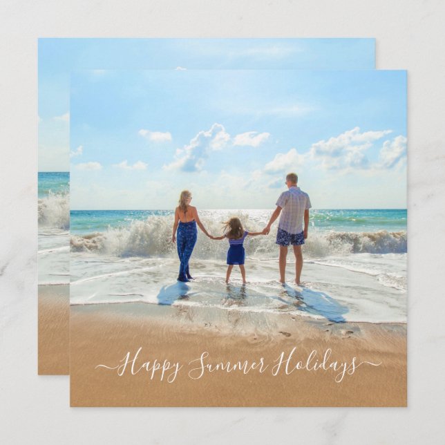 Custom Your Photo and Text Summer Holidays Card (Front/Back)