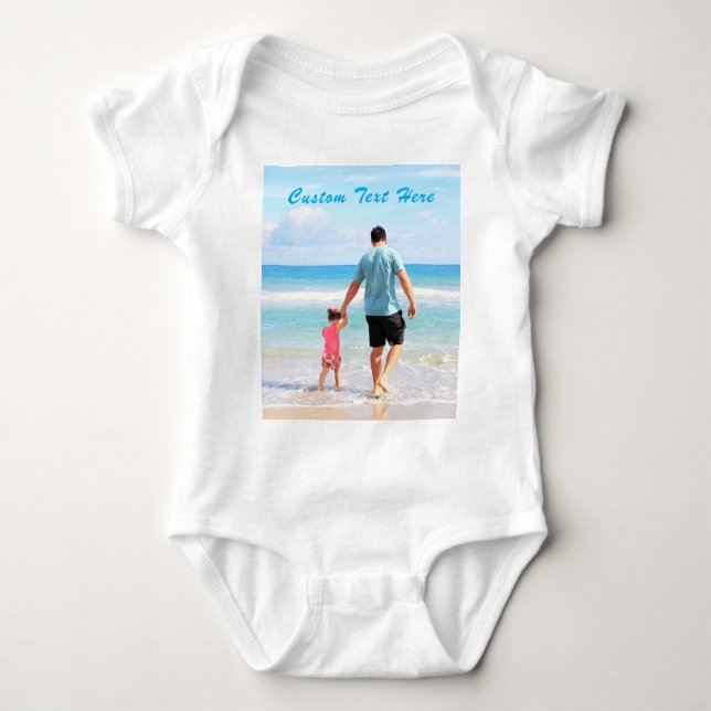Custom Your Photo Baby Bodysuit with Text (Front)