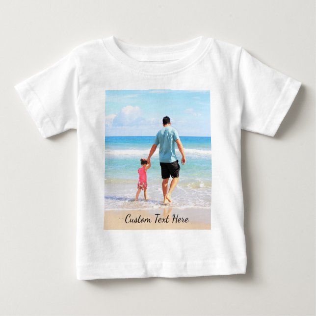 Custom Your Photo Baby T-Shirt Gift with Text  (Front)