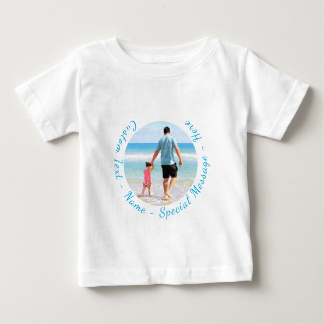 Custom Your Photo Baby T-Shirt Personalised Text (Front)
