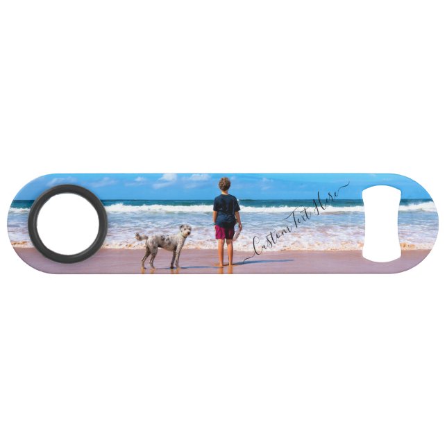 Custom Your Photo Bar Key Gift with Text (Front (Horizontal))