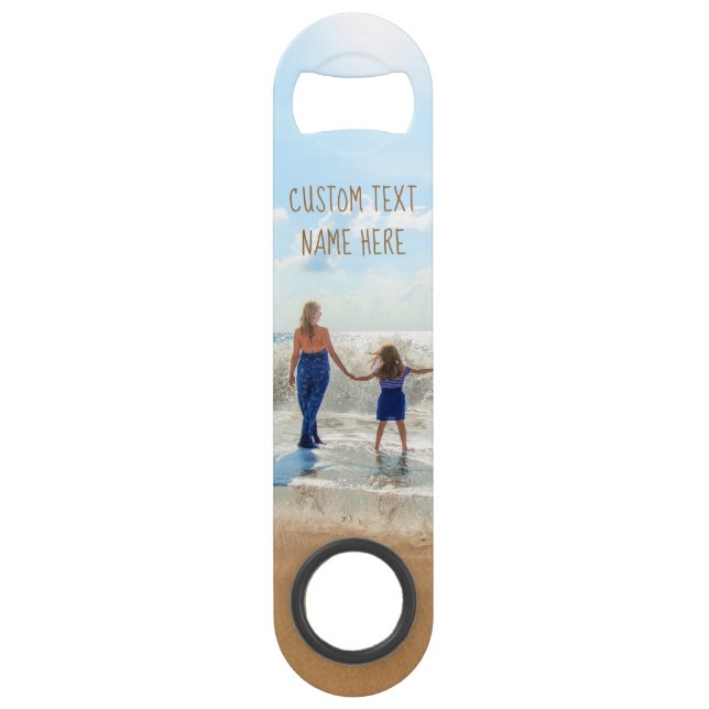 Custom Your Photo Bar Key Gift with Text Name (Front)