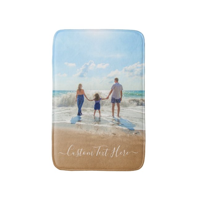 Custom Your Photo Bath Mat with Text (Front Vertical)