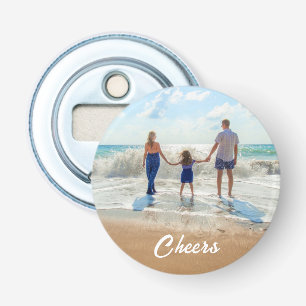 Custom Your Photo Bottle Opener with Text - Cheers