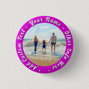 Custom Your Photo Button Gift Personalized Text