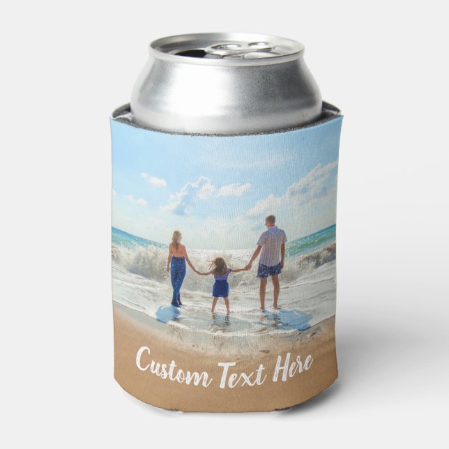 Custom Your Photo Can Cooler with Text Name (Can Front)