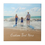 Custom Your Photo Ceramic Tile Gift with Text<br><div class="desc">Custom Photo and Text Ceramic Tile - Unique Your Own Design - Personalised Family / Friends or Personal Tiles Gift - Add Your Text and Photo - Resize and move elements with Customisation tool ! Choose font / size / colour ! Good Luck - Be Happy :)</div>