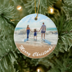 Custom Your Photo Christmas Ornament with Text