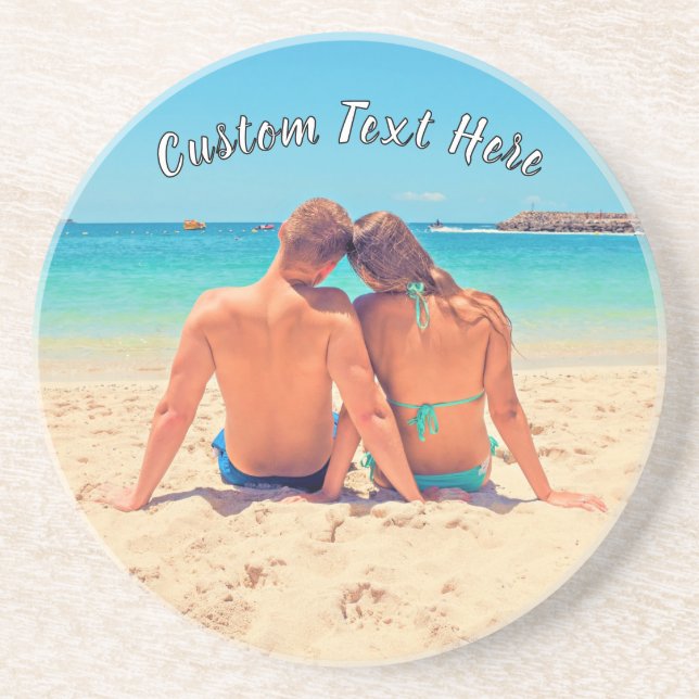 Custom Your Photo Coaster Personalised Text (Front)