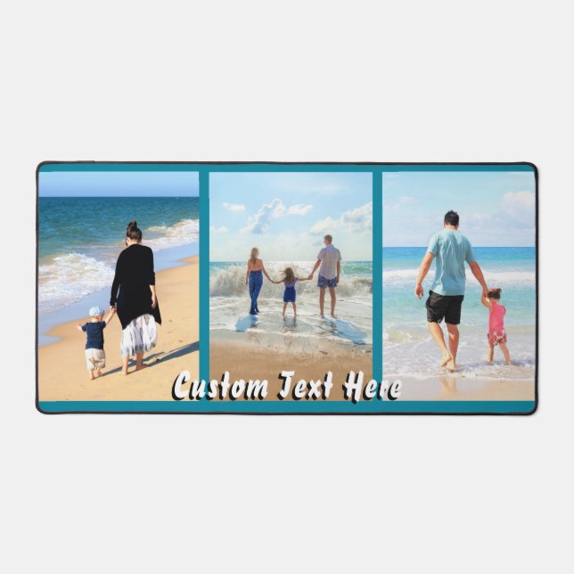 Custom Your Photo Collage and Text Name Desk Mat (Front)