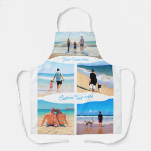 Custom Your Photo Collage Apron with Text Name