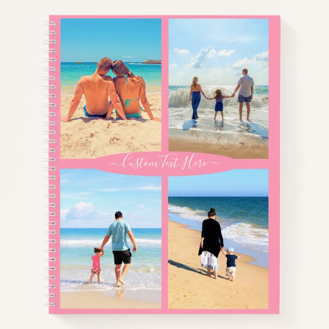 Custom Your Photo Collage Notebook with Text (Front)