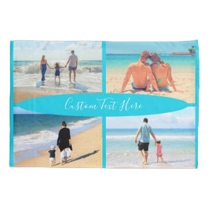 Custom Your Photo Collage Pillow Case with Text