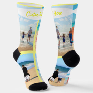 Custom Your Photo Collage Socks with Text Name