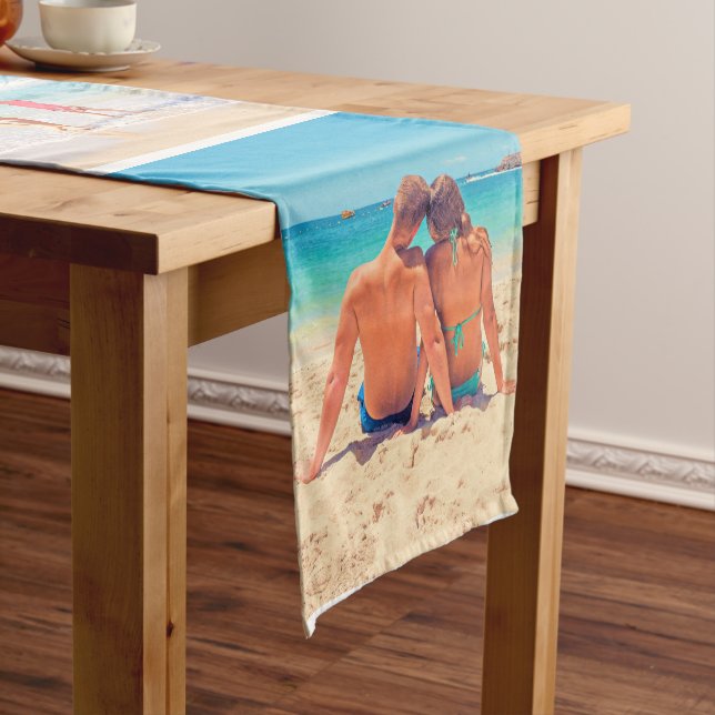 Custom Your Photo Collage Table Runner with Text (In Situ)