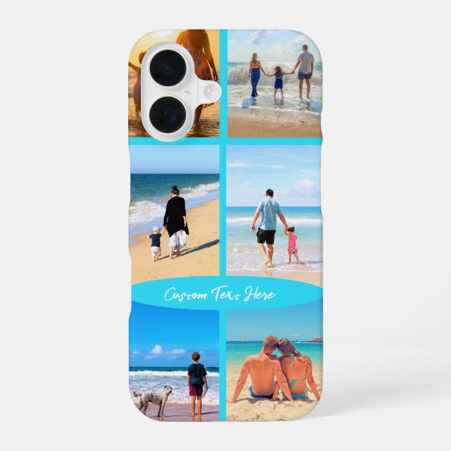 Custom Your Photo Collage with Text iPhone Case (Back)