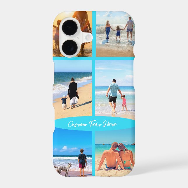 Custom Your Photo Collage with Text iPhone Case (Back)