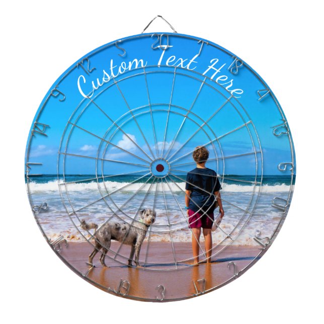 Custom Your Photo Dart Board Gift with Text (Front)