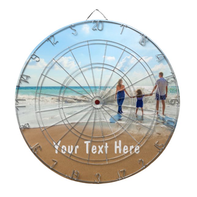 Custom Your Photo Dart Board with Text (Front)
