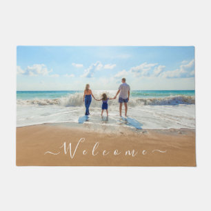 Custom Your Photo Doormat with Text Welcome
