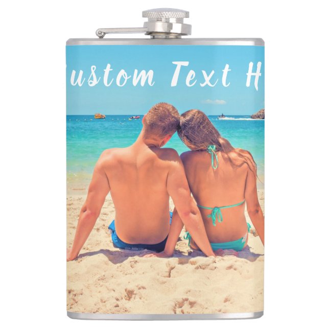 Custom Your Photo Flask Gift with Text Name (Front)