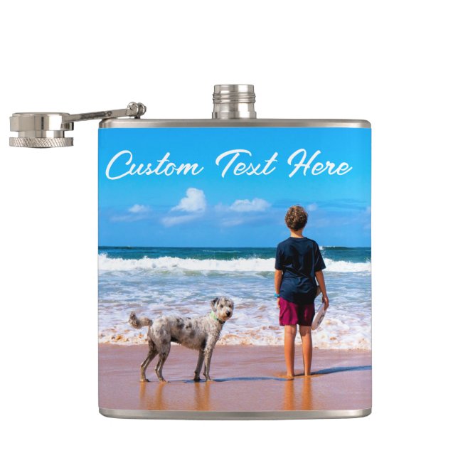 Custom Your Photo Flask with Text (Opened)