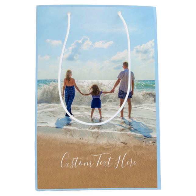 Custom Your Photo Gift Bag with Text Personalised (Front)