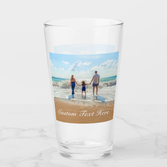 Custom Your Photo Glass Personalised Text Name (Front)
