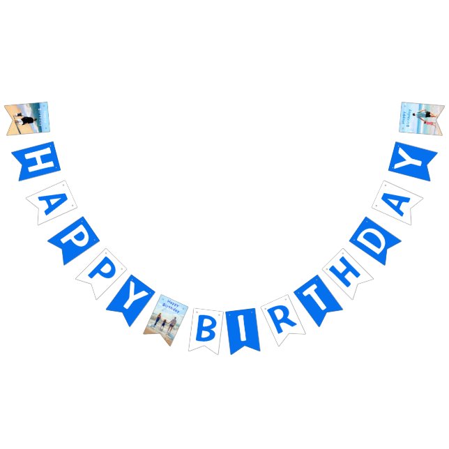 Custom Your Photo Happy Birthday Bunting Flags (All)