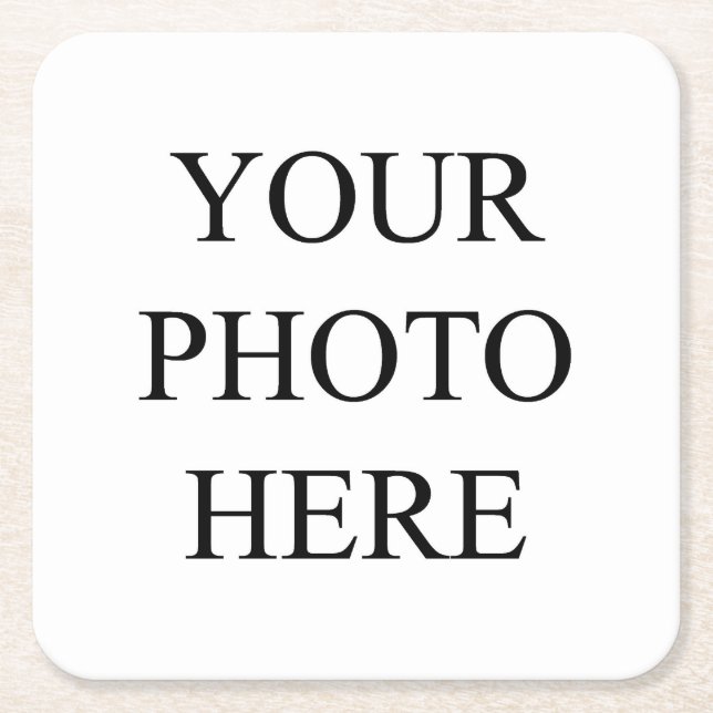 Custom "Your Photo Here" Square Paper Coaster (Front)