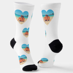 Custom Your Photo In Heart Socks Choose Colors