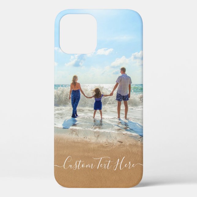 Custom Your Photo iPhone Case with Text (Back)