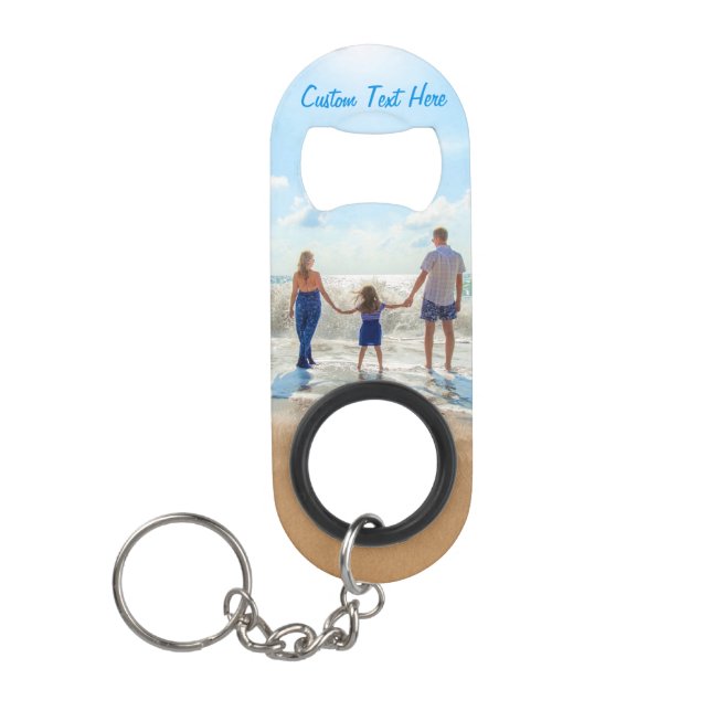 Custom Your Photo Keychain Bottle Opener with Text (Front)