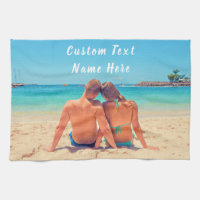 Custom Your Photo Kitchen Towel with Text