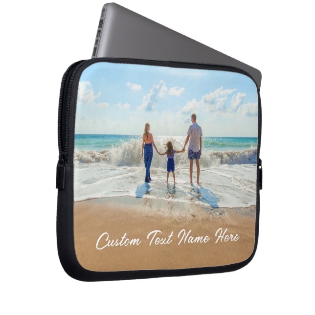 Custom Your Photo Laptop Sleeve with Text Name (Front Right)