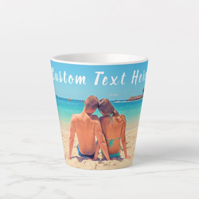 Custom Your Photo Latte Mug Gift with Text (Front)