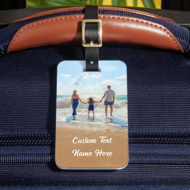 Custom Your Photo Luggage Tag with Text Name (Front Insitu 2)