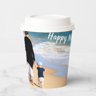 Custom Your Photo Mother's Day Paper Cups and Text