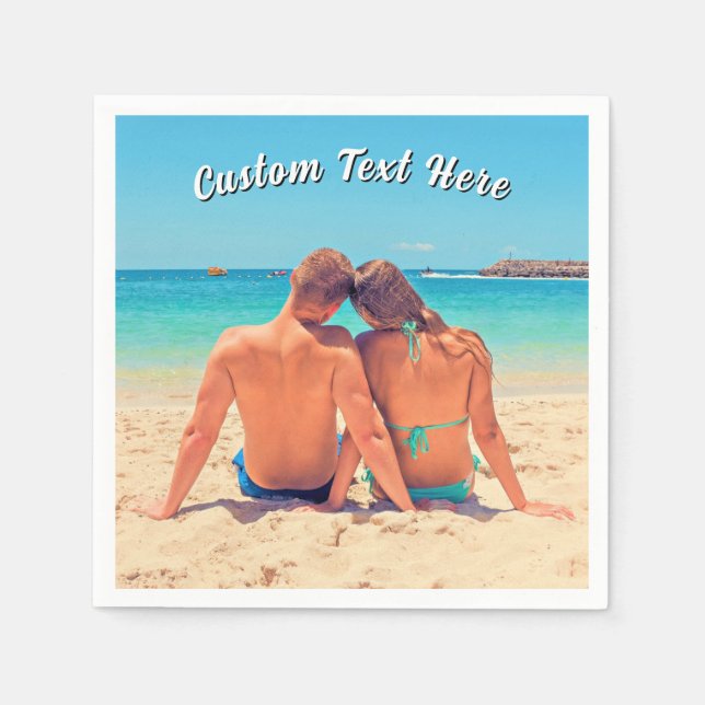Custom Your Photo Napkins Personalized Text (Front)